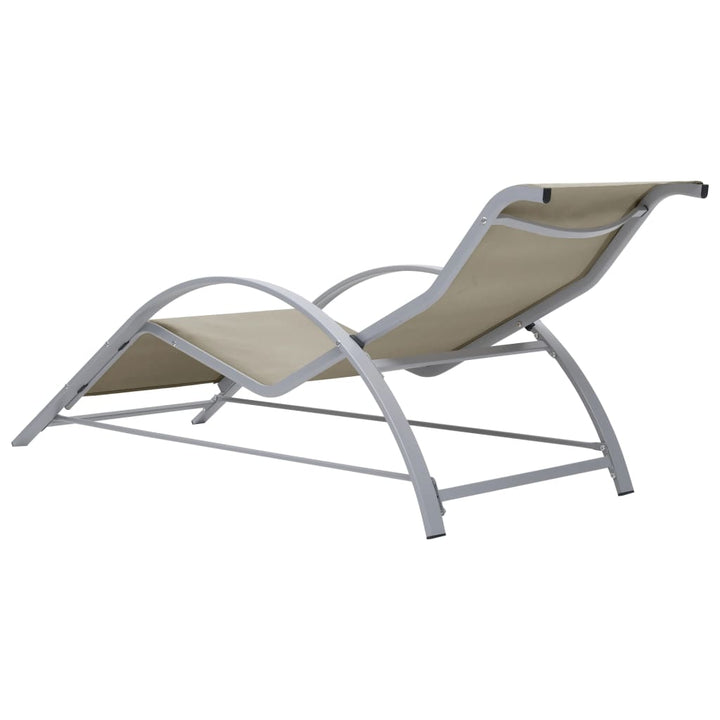 liggestole 2 stk. med bord aluminium cremefarvet