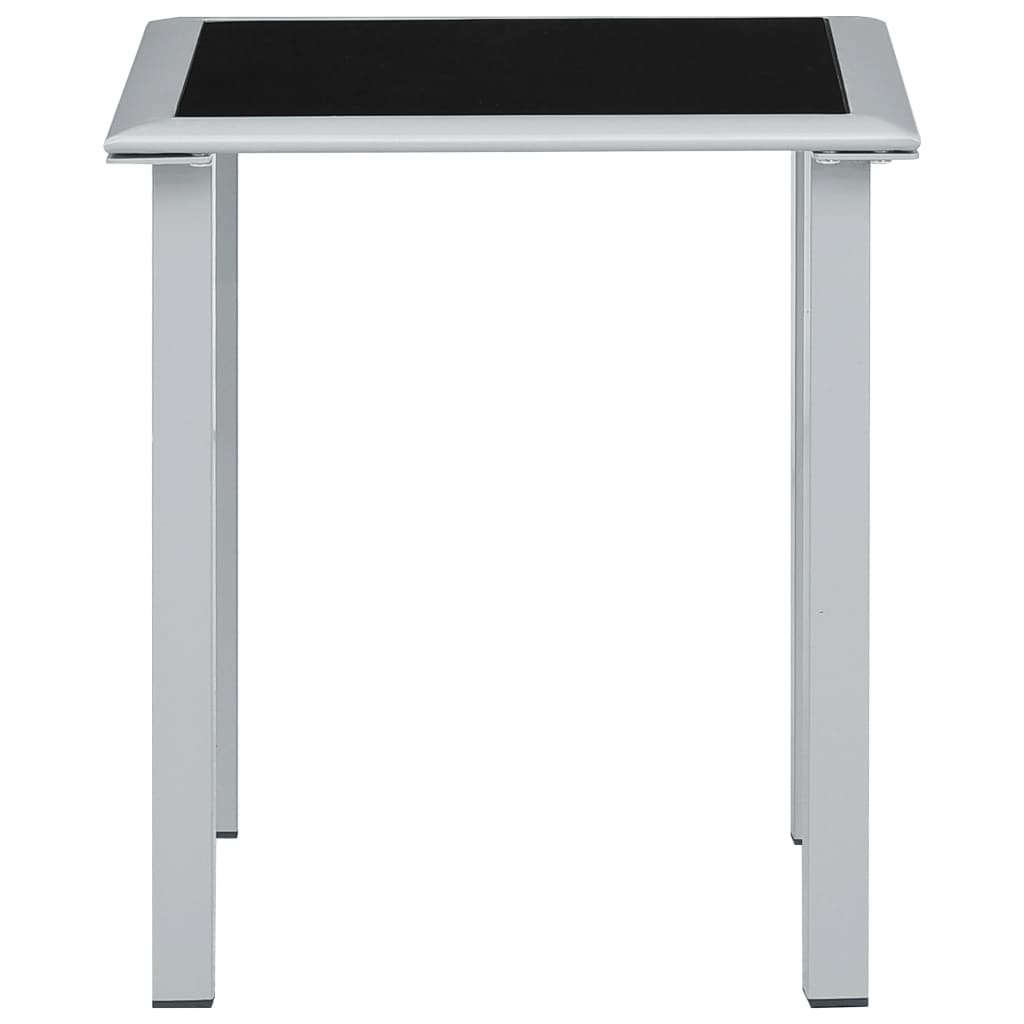 liggestole 2 stk. med bord aluminium cremefarvet