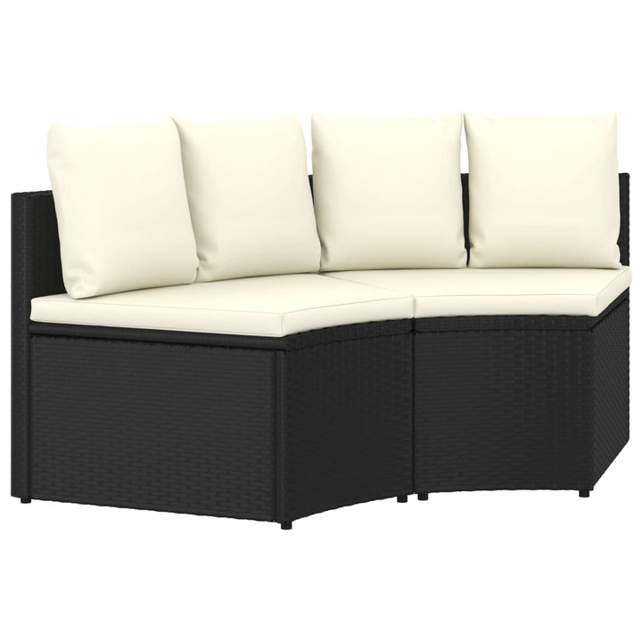 sofasæt til haven 2 dele med hynder polyrattan sort