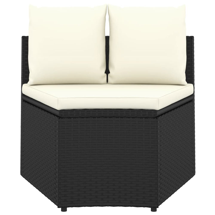 sofasæt til haven 2 dele med hynder polyrattan sort