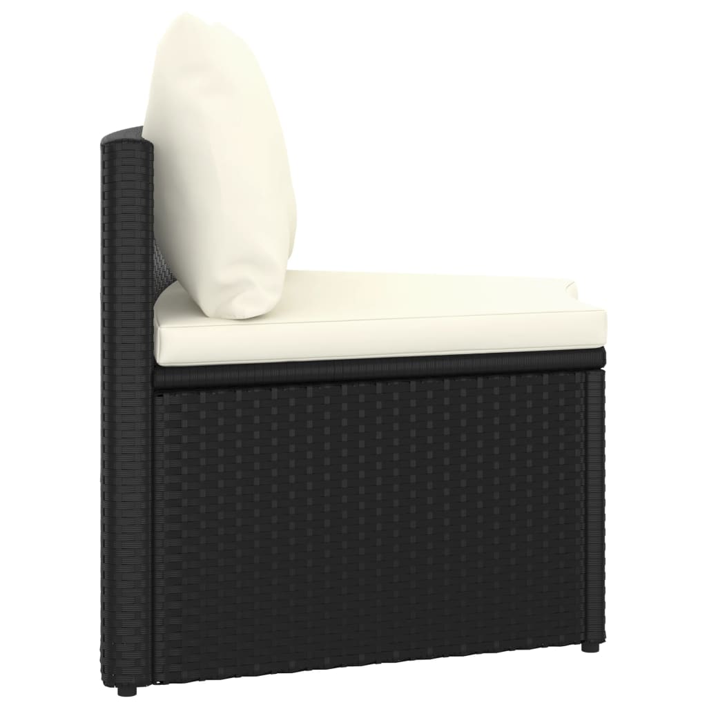 sofasæt til haven 2 dele med hynder polyrattan sort