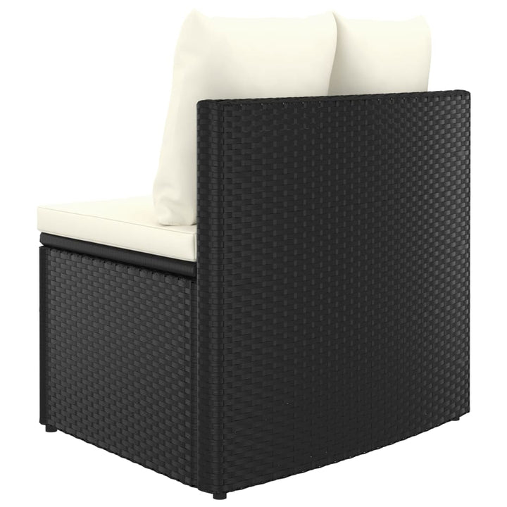 sofasæt til haven 2 dele med hynder polyrattan sort