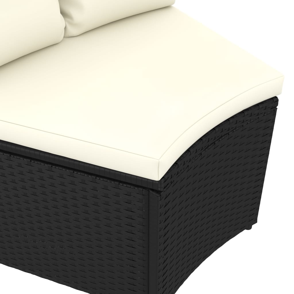 sofasæt til haven 2 dele med hynder polyrattan sort