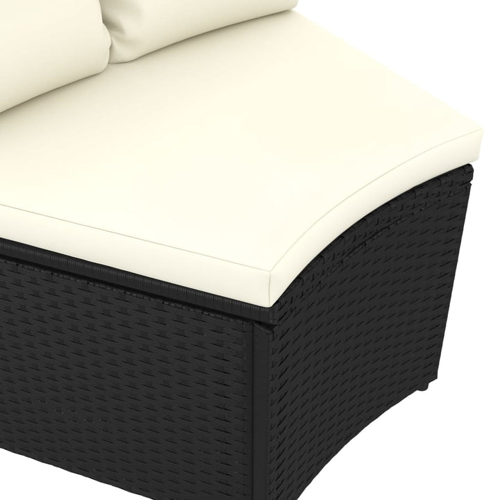 sofasæt til haven 2 dele med hynder polyrattan sort