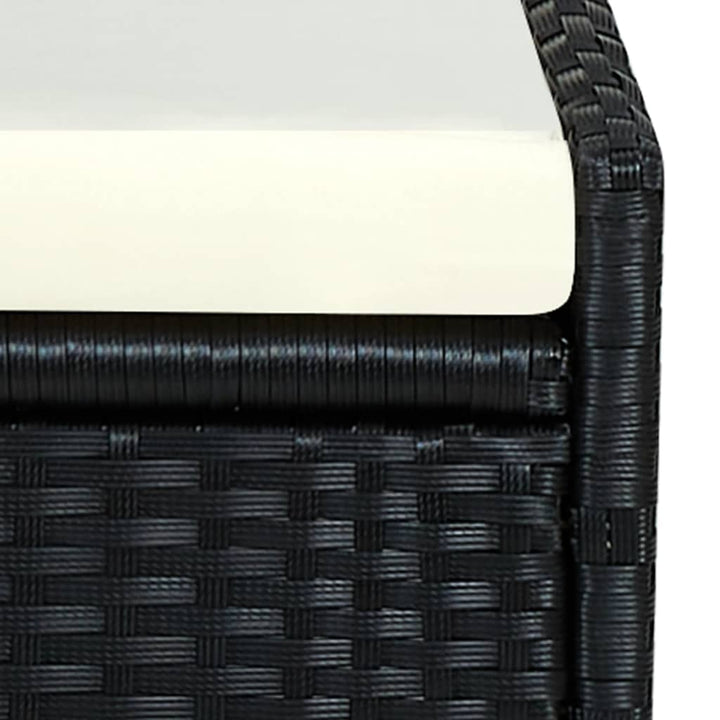 liggestol med hynde polyrattan sort