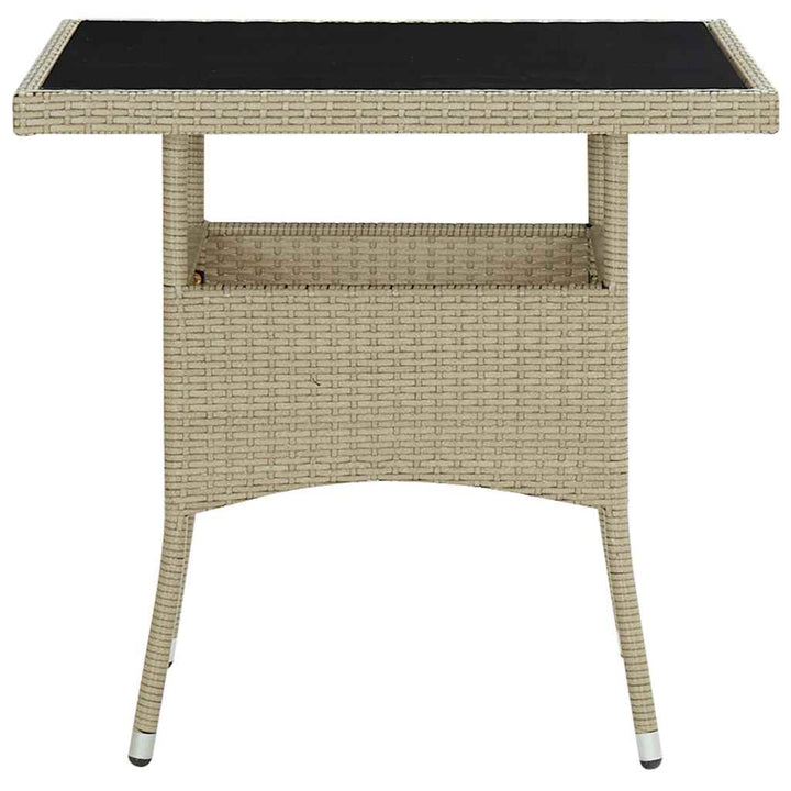 havebord polyrattan og glas beige