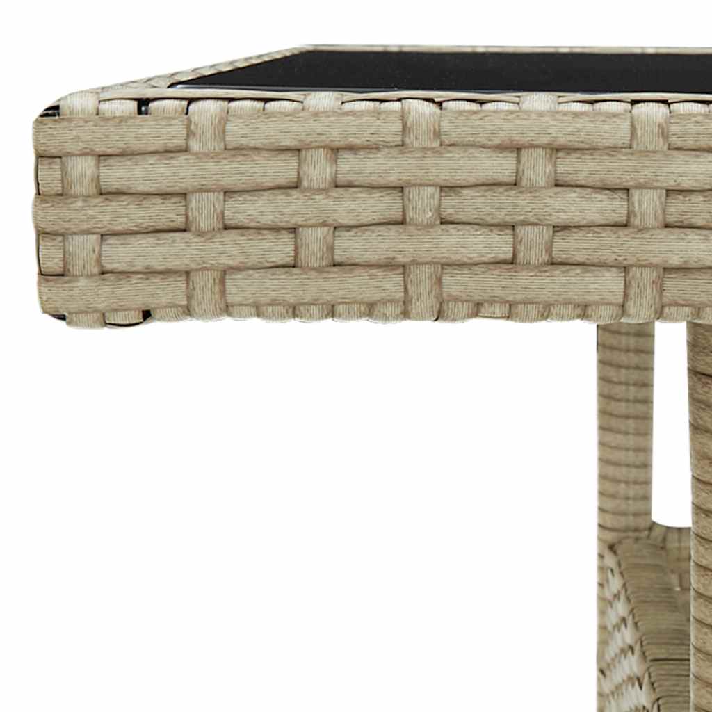havebord polyrattan og glas beige