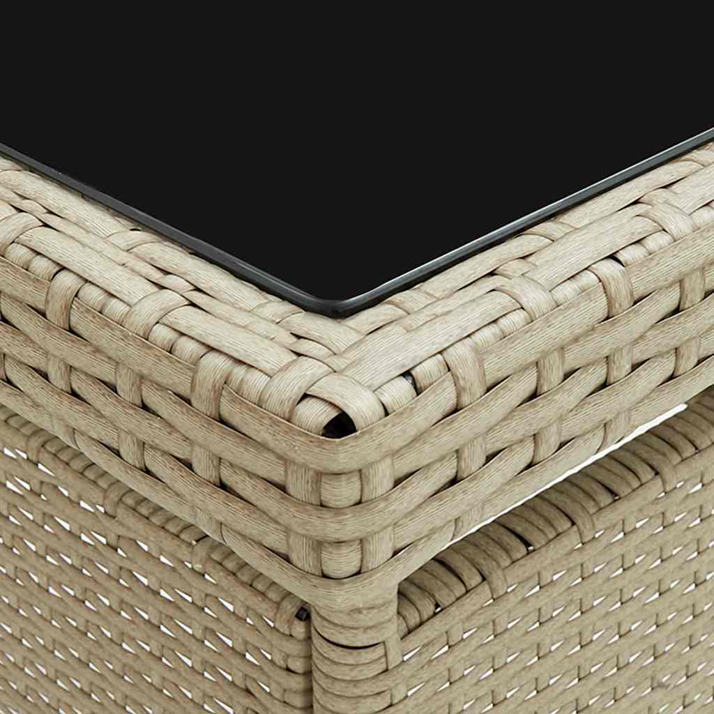 havebord polyrattan og glas beige