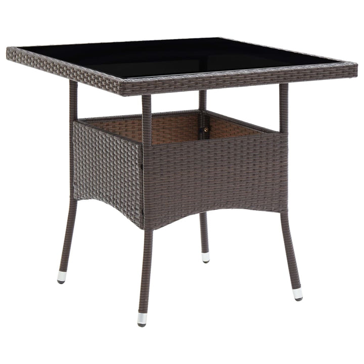 havebord polyrattan brun