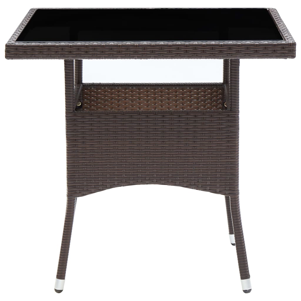 havebord polyrattan brun