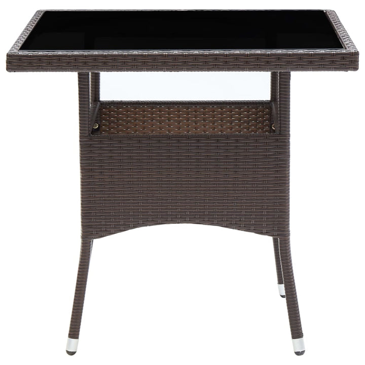havebord polyrattan brun