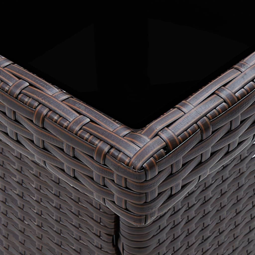 havebord polyrattan brun