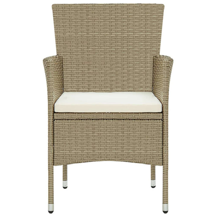 spisebordsstole til haven 2 stk. polyrattan beige