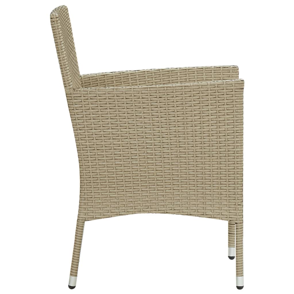 spisebordsstole til haven 2 stk. polyrattan beige