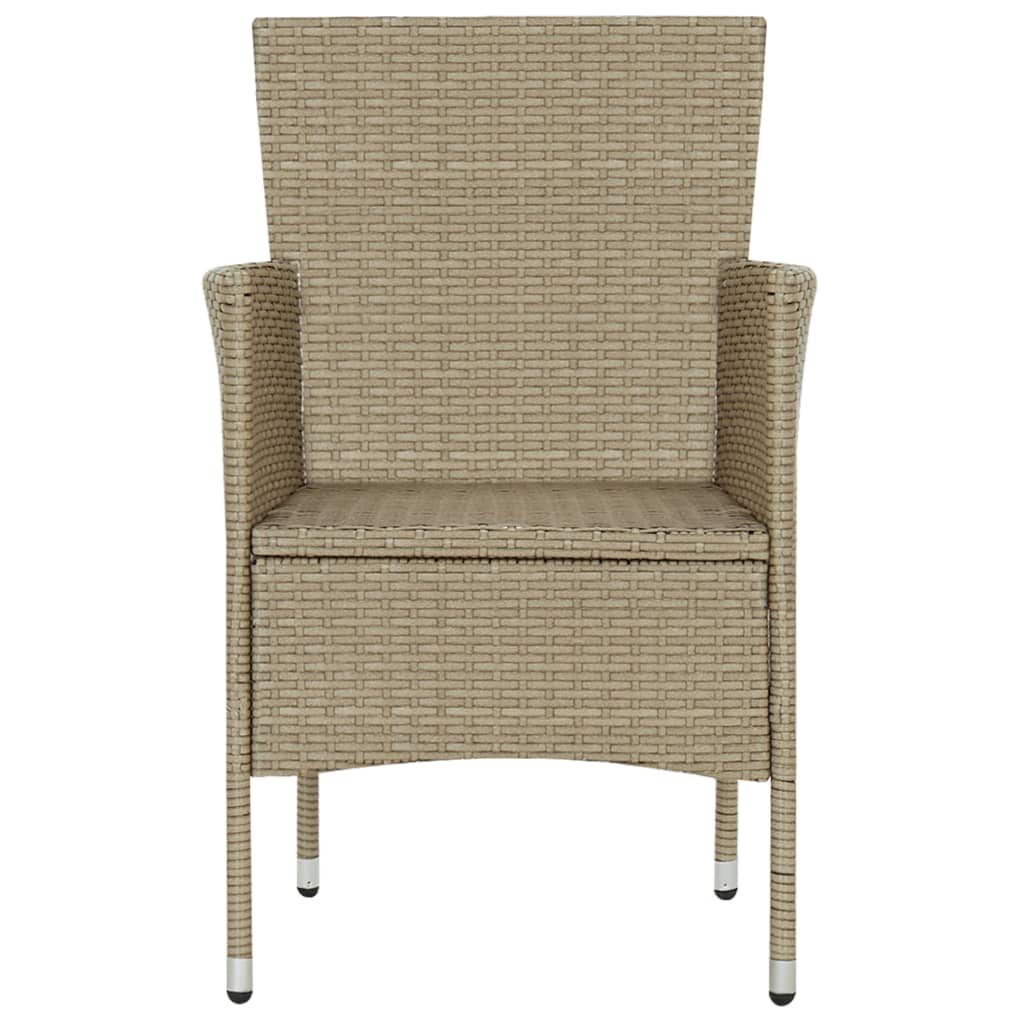 spisebordsstole til haven 2 stk. polyrattan beige