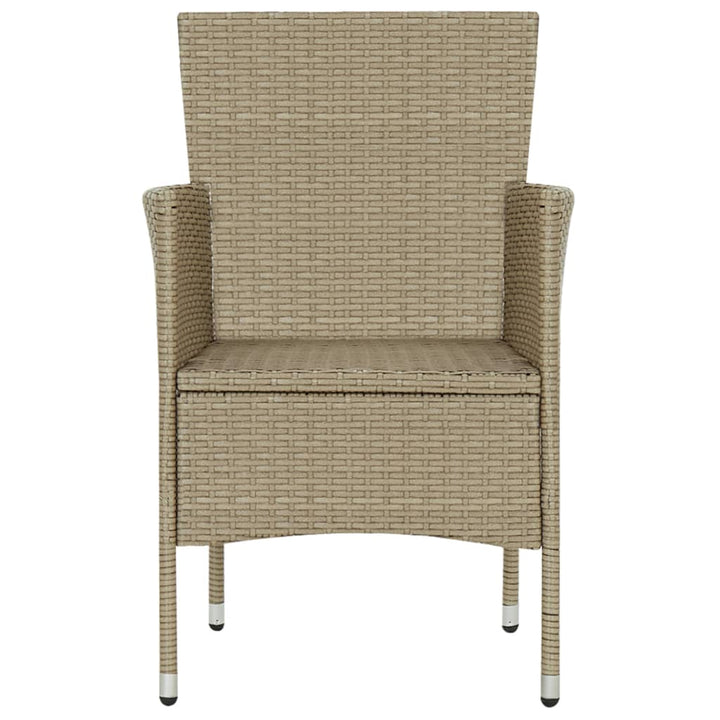 spisebordsstole til haven 2 stk. polyrattan beige