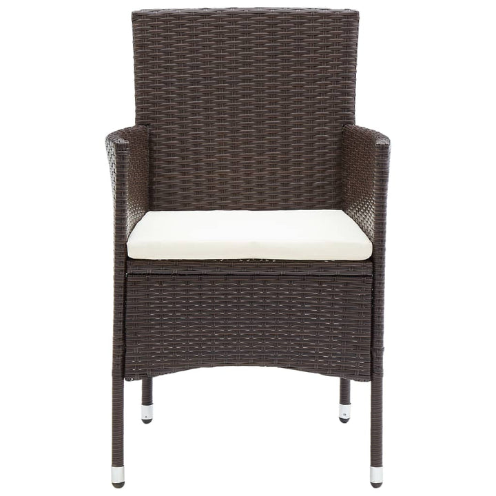 spisebordsstole til haven 2 stk. polyrattan brun