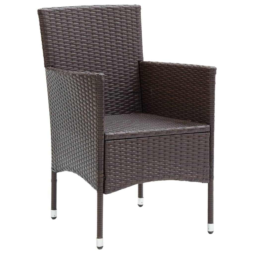 spisebordsstole til haven 2 stk. polyrattan brun