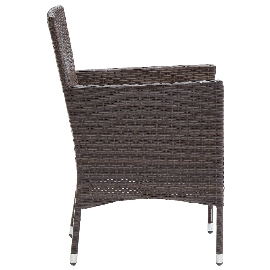 spisebordsstole til haven 2 stk. polyrattan brun