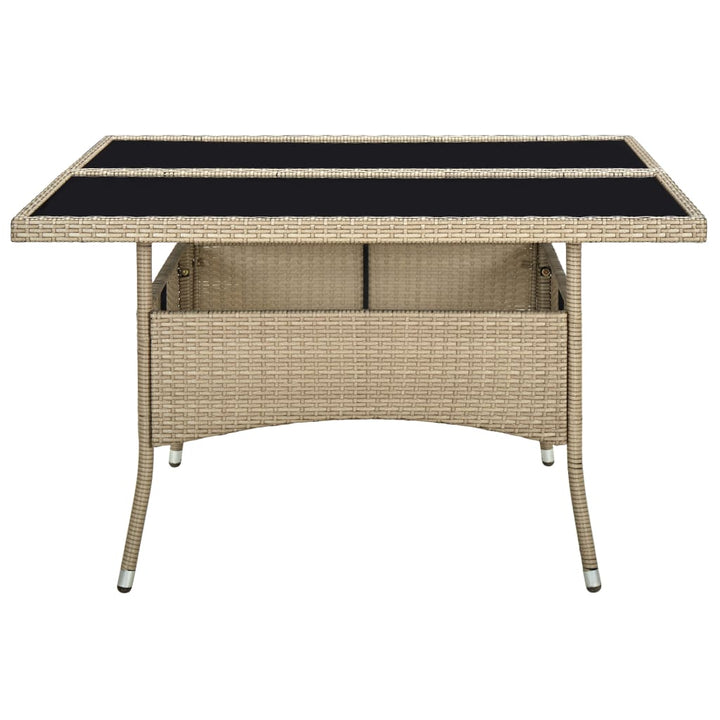 havebord polyrattan og glas beige