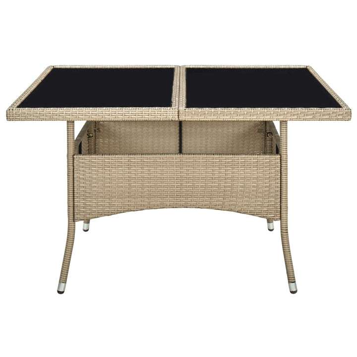 havebord polyrattan og glas beige