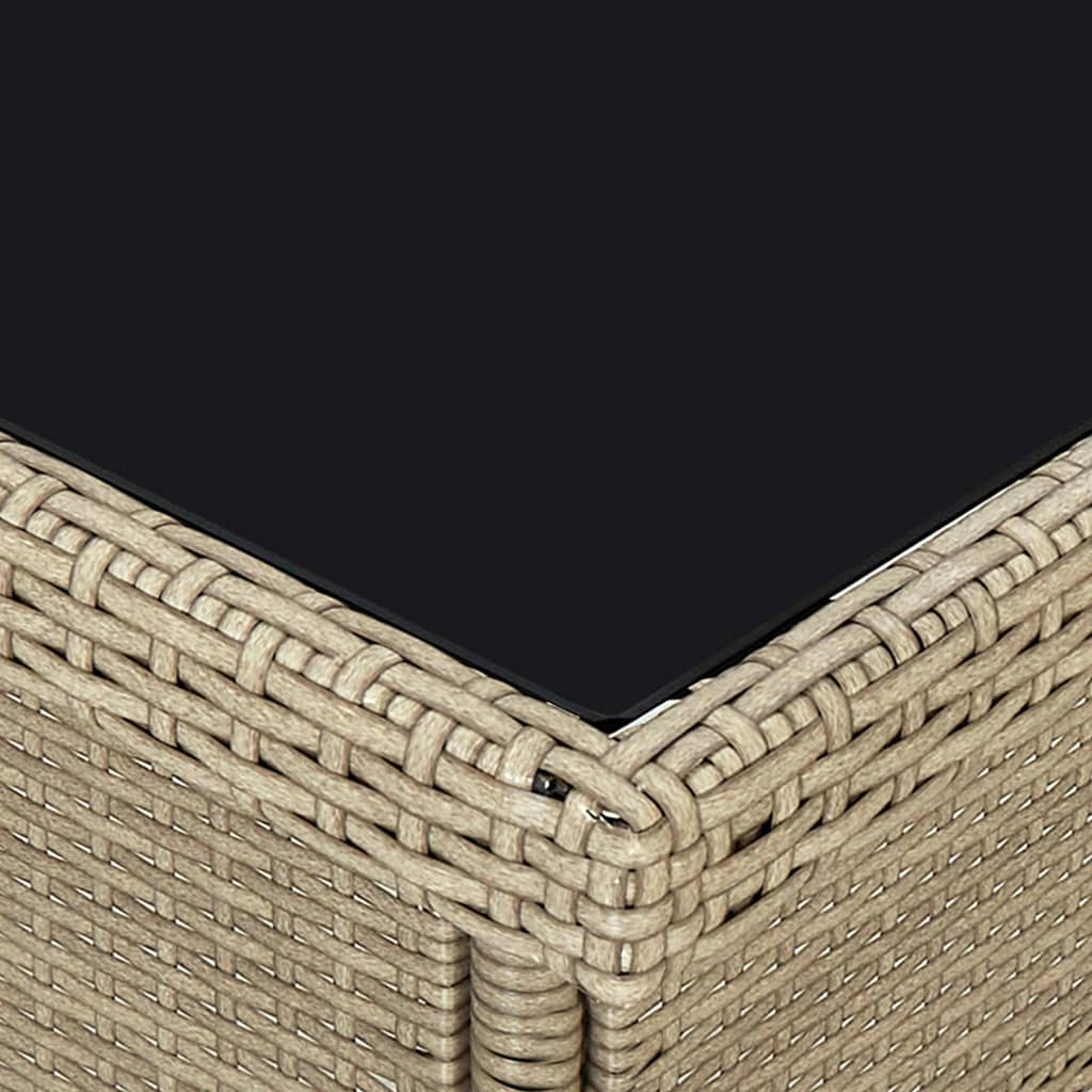 havebord polyrattan og glas beige