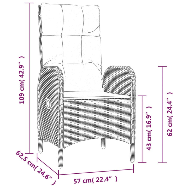 havestole 2 stk. polyrattan sort