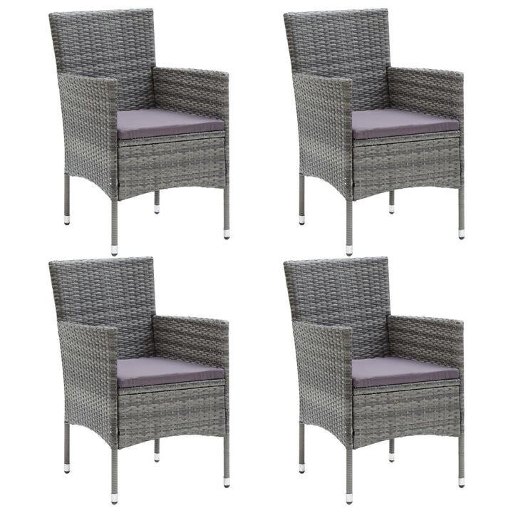 havestole 4 stk. polyrattan grå