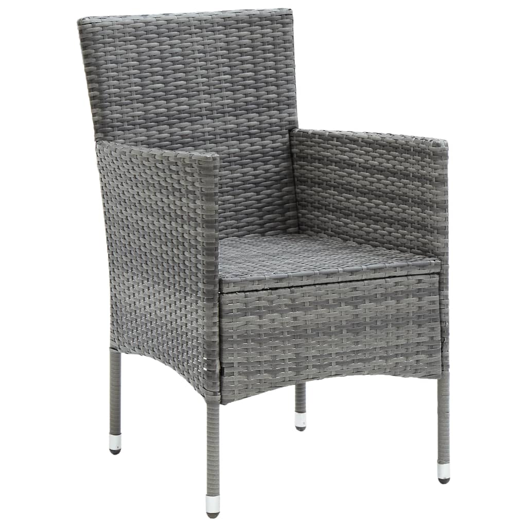 havestole 4 stk. polyrattan grå