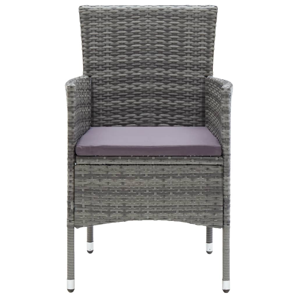 havestole 4 stk. polyrattan grå