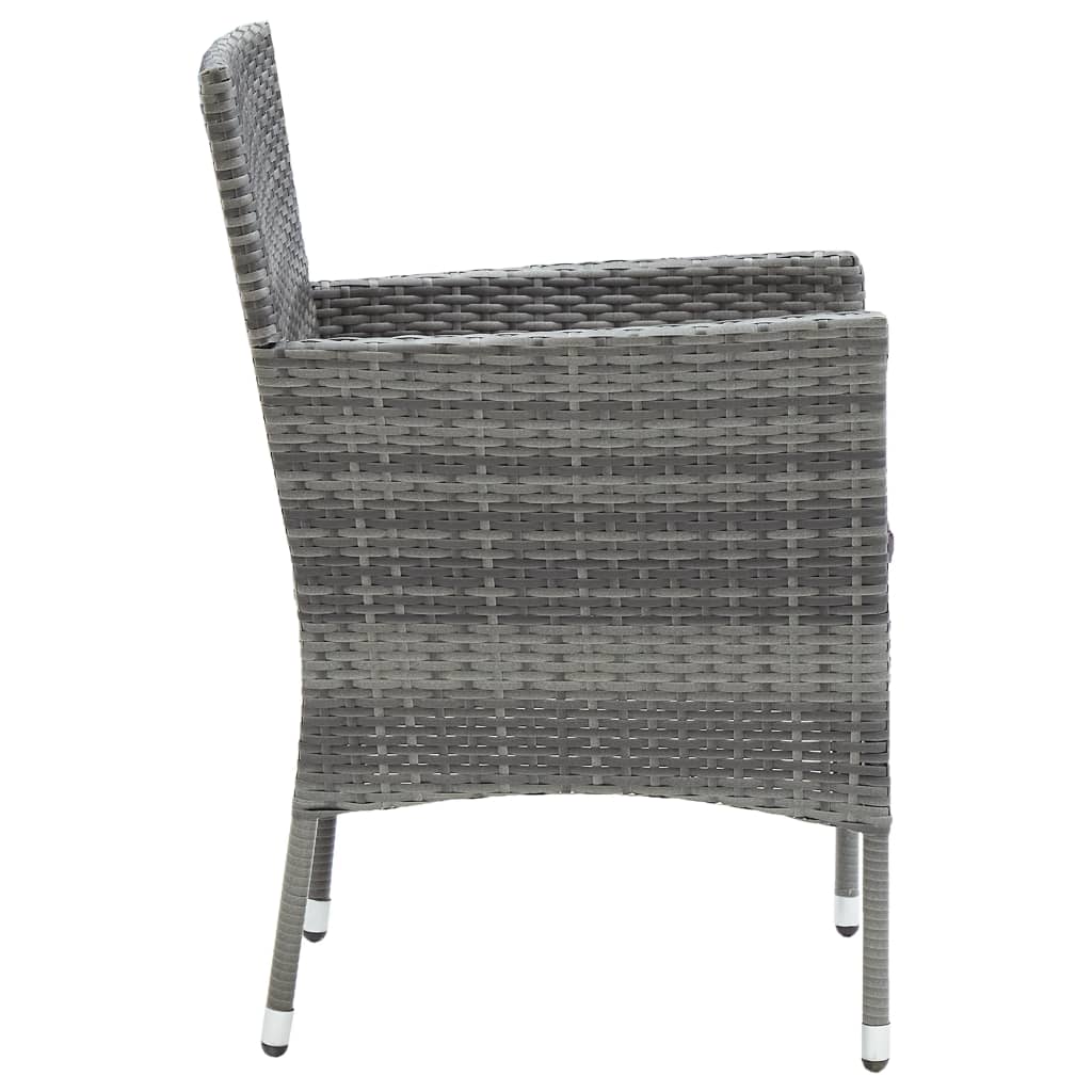 havestole 4 stk. polyrattan grå