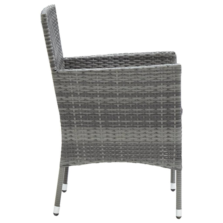 havestole 4 stk. polyrattan grå