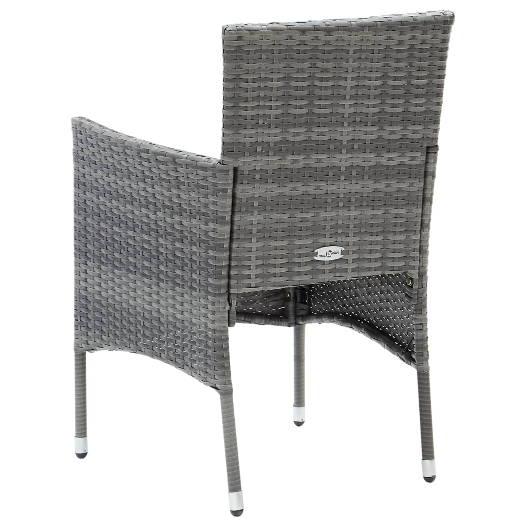 havestole 4 stk. polyrattan grå