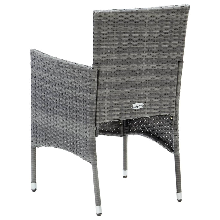 havestole 4 stk. polyrattan grå