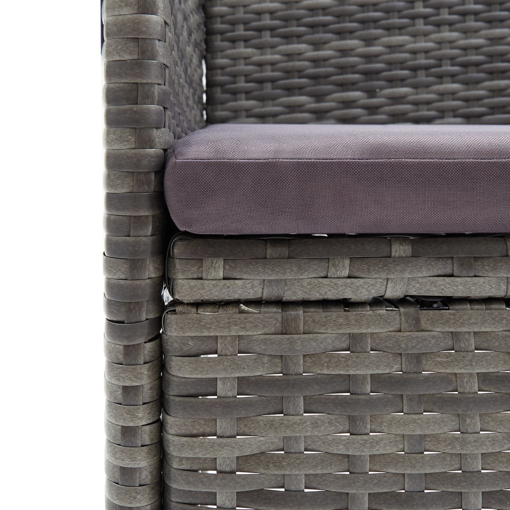 havestole 4 stk. polyrattan grå