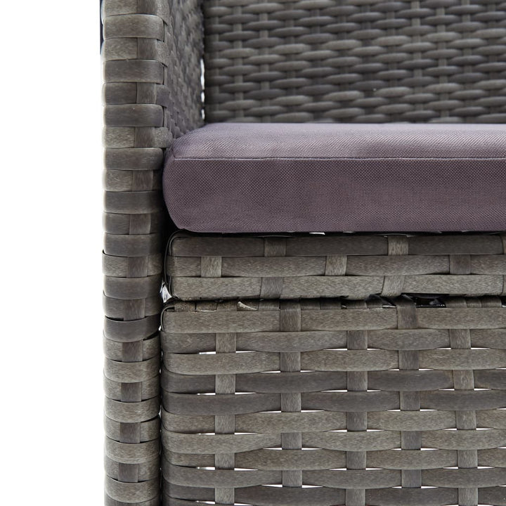 havestole 4 stk. polyrattan grå