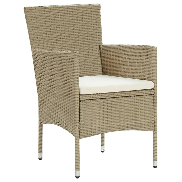spisebordsstole til haven 4 stk. polyrattan beige