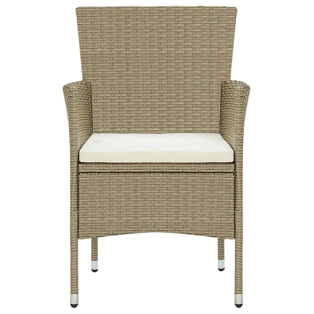 spisebordsstole til haven 4 stk. polyrattan beige