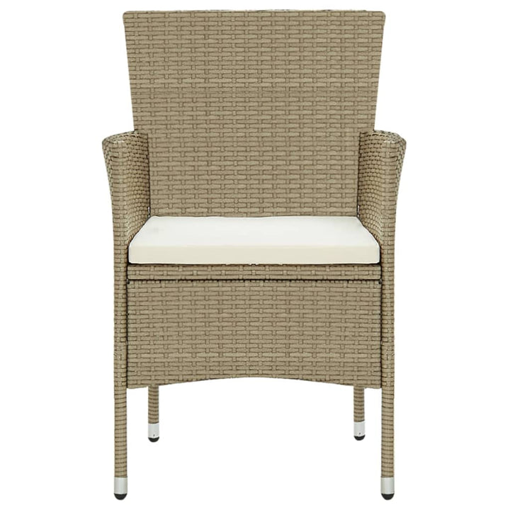 spisebordsstole til haven 4 stk. polyrattan beige