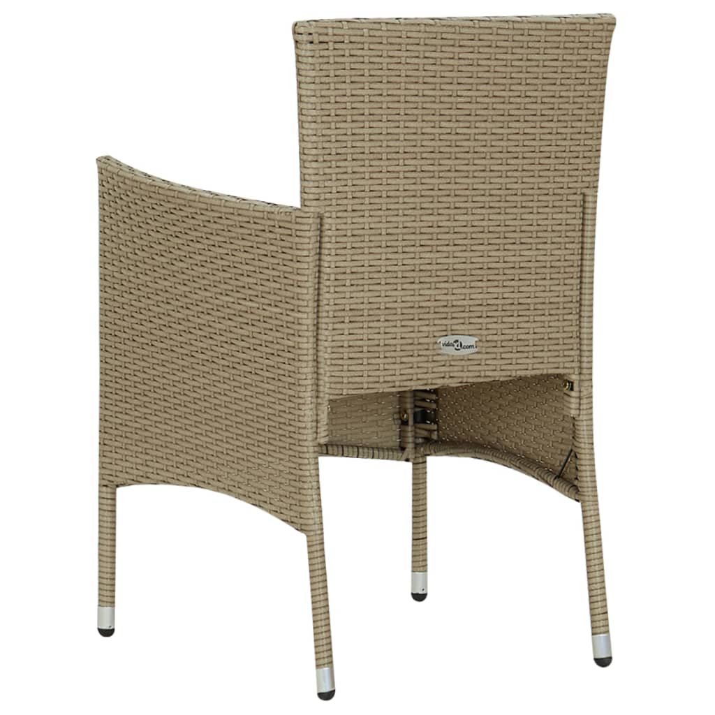 spisebordsstole til haven 4 stk. polyrattan beige