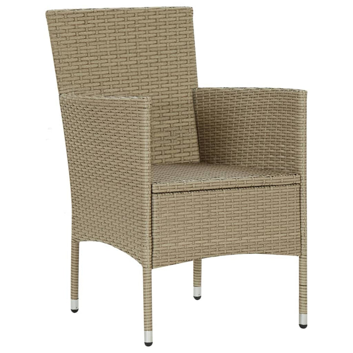 spisebordsstole til haven 4 stk. polyrattan beige