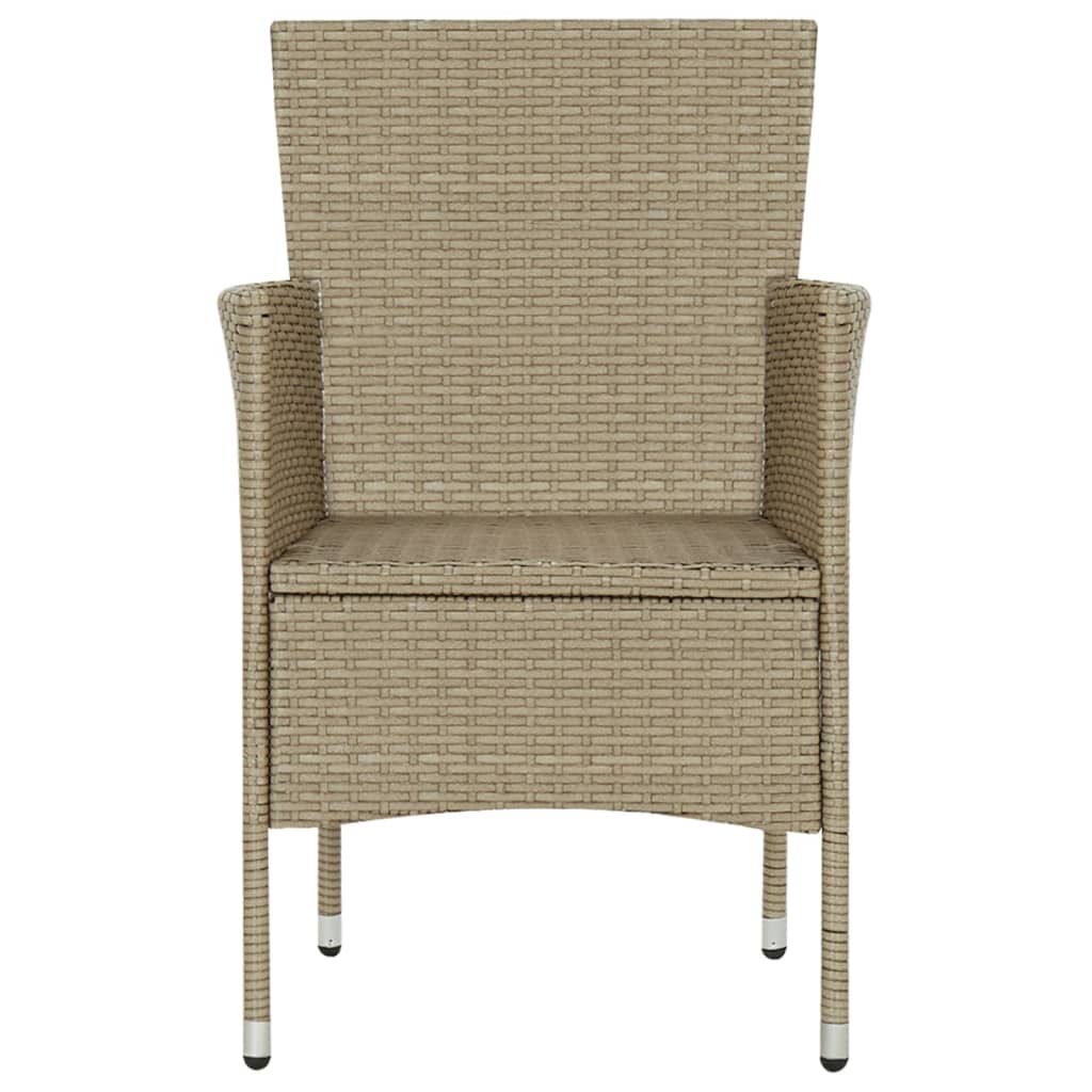 spisebordsstole til haven 4 stk. polyrattan beige