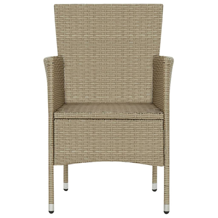 spisebordsstole til haven 4 stk. polyrattan beige