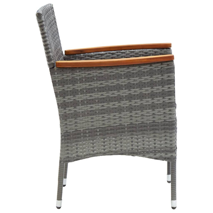 spisebordsstole til haven 4 stk. polyrattan grå