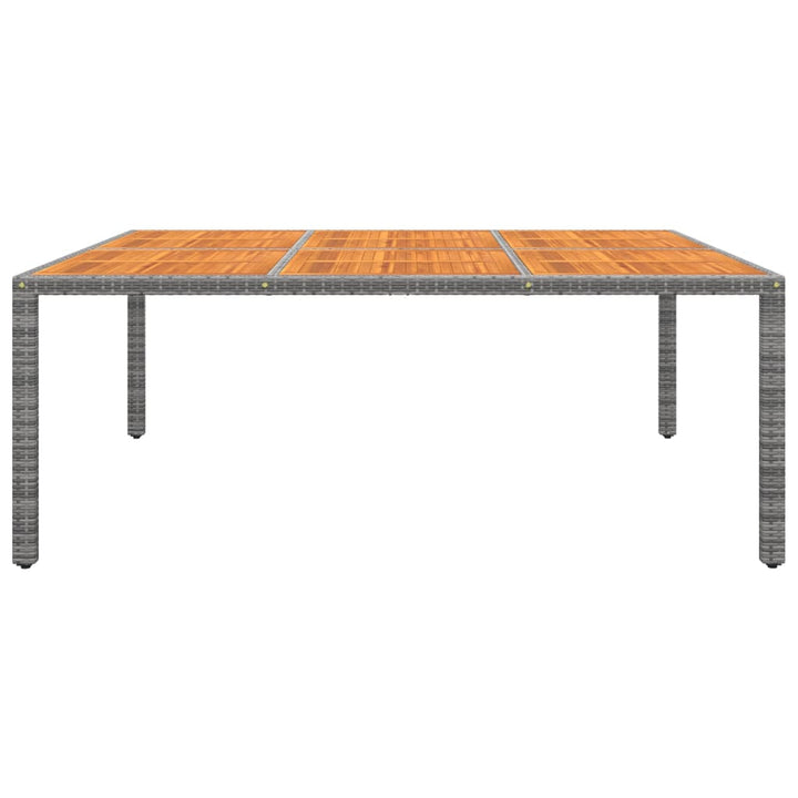 havebord 200x150x75 cm akacietræ og polyrattan grå