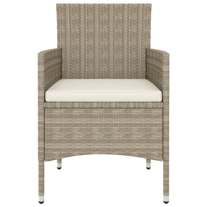havestole med skamler 4 dele polyrattan beige