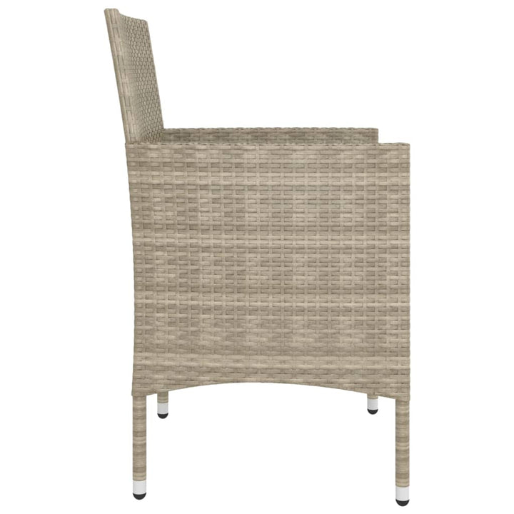 havestole med skamler 4 dele polyrattan beige