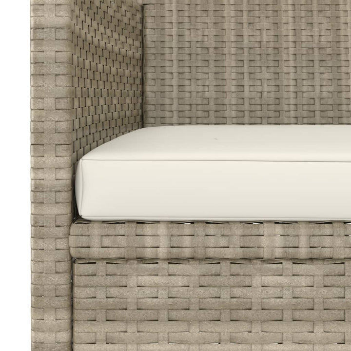 havestole med skamler 4 dele polyrattan beige