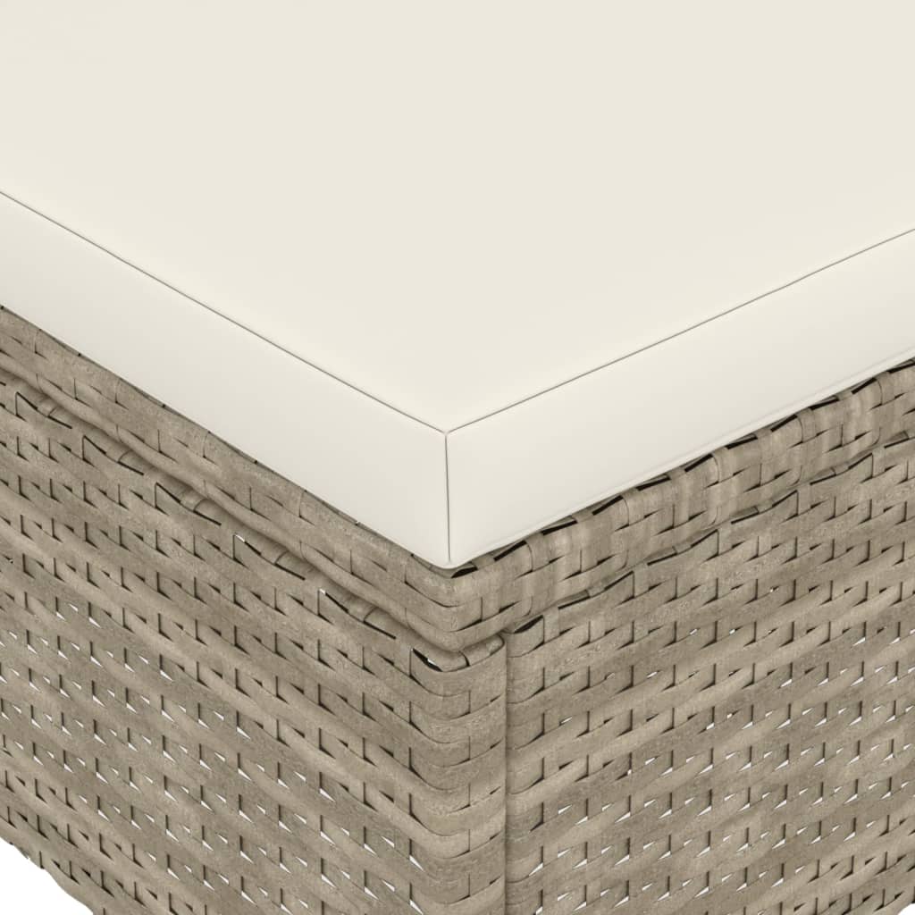 havestole med skamler 4 dele polyrattan beige