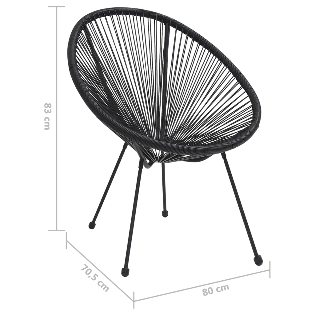 havestole 2 stk. rattan sort
